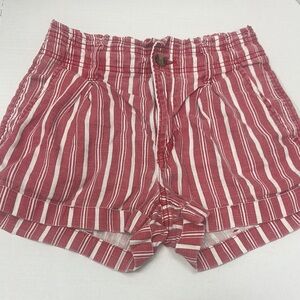 American Eagle Outfitters High Waist Red and White Striped Shorts